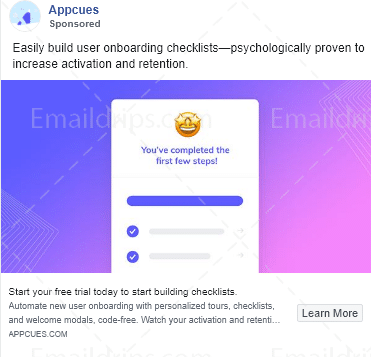 Appcues – Facebook Image Ad 1 – Free Trial (Retargeting)