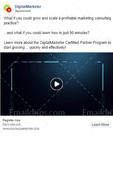Digital Marketer – Facebook Video Ad 1 – Certified Partner Program