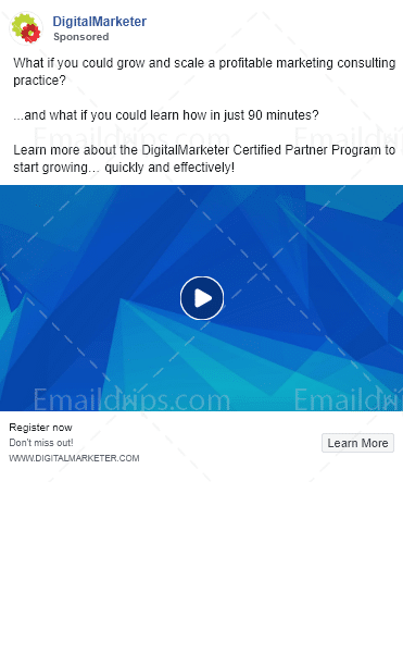 Digital Marketer – Facebook Video Ad 2 – Certified Partner Program