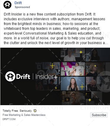 Drift - Drift Insider Free Trial - 1 - Facebook Image Ad