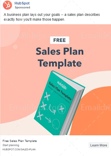 HubSpot - Sales Plan Template - Lead Magnet - Facebook Image Ad 1