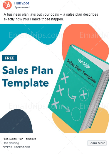 HubSpot - Sales Plan Template - Lead Magnet - Facebook Image Ad 2