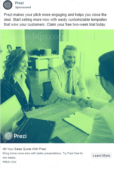 Prezi - Free Trial for Sales Reps - Facebook Image Ad 1