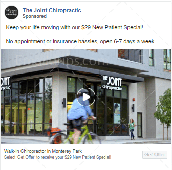 The Joint Chiropractic - New Patient Offer - Facebook Lead Ad 1