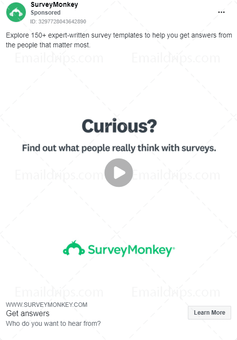 SurveyMonkey - Sign Up - Survey templates - Facebook Ad