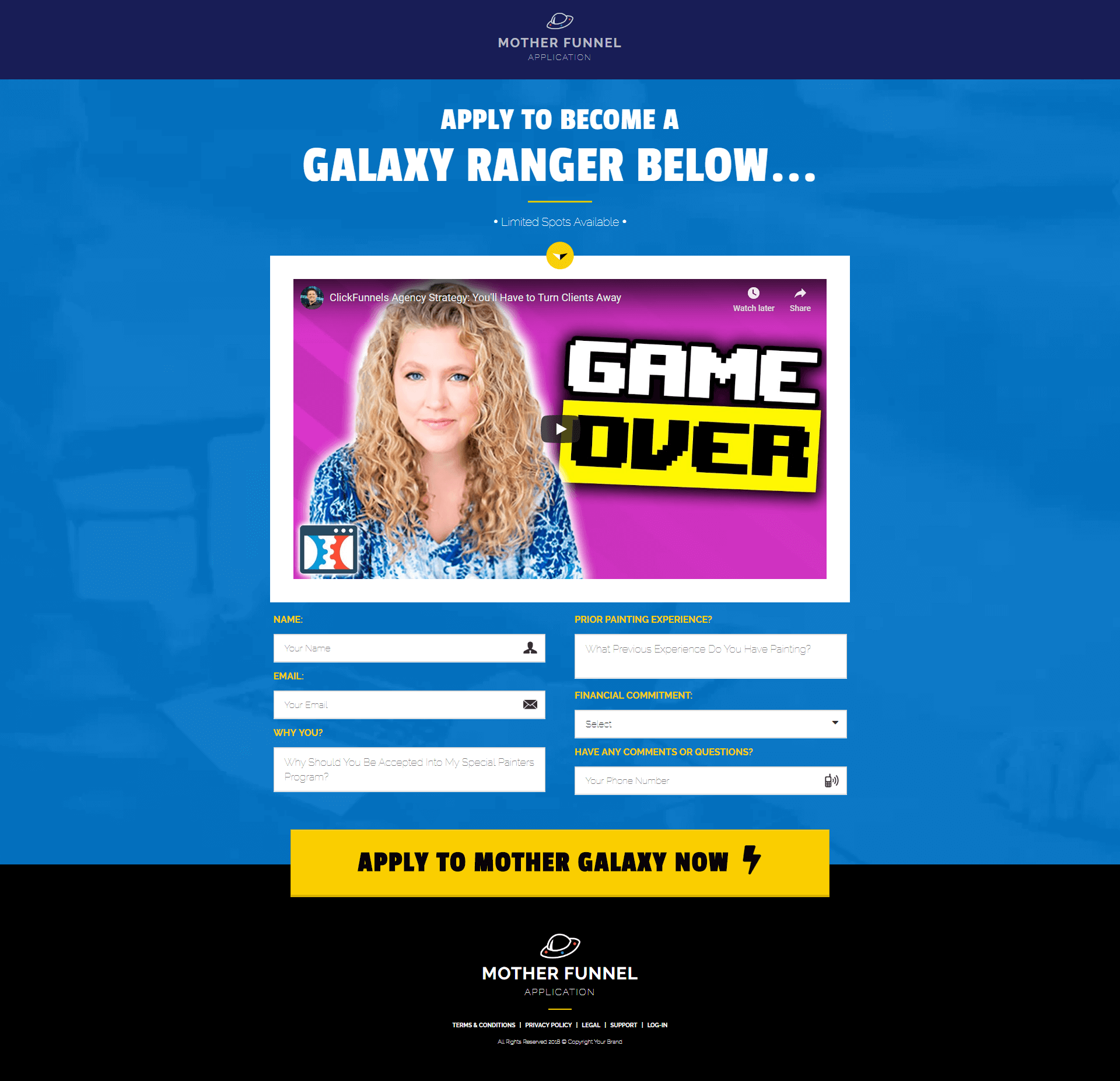 Application Funnel Template 1 – Emaildrips.com