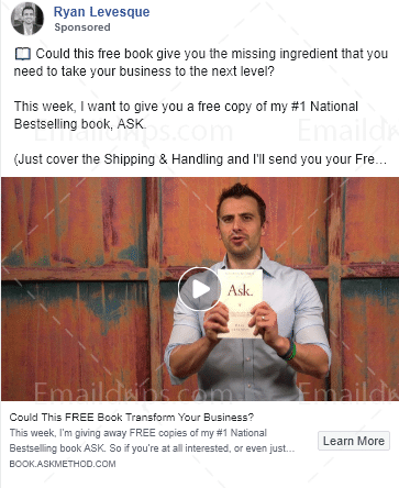 Ryan Levesque- ASK Method Book - Facebook Video Ad 3