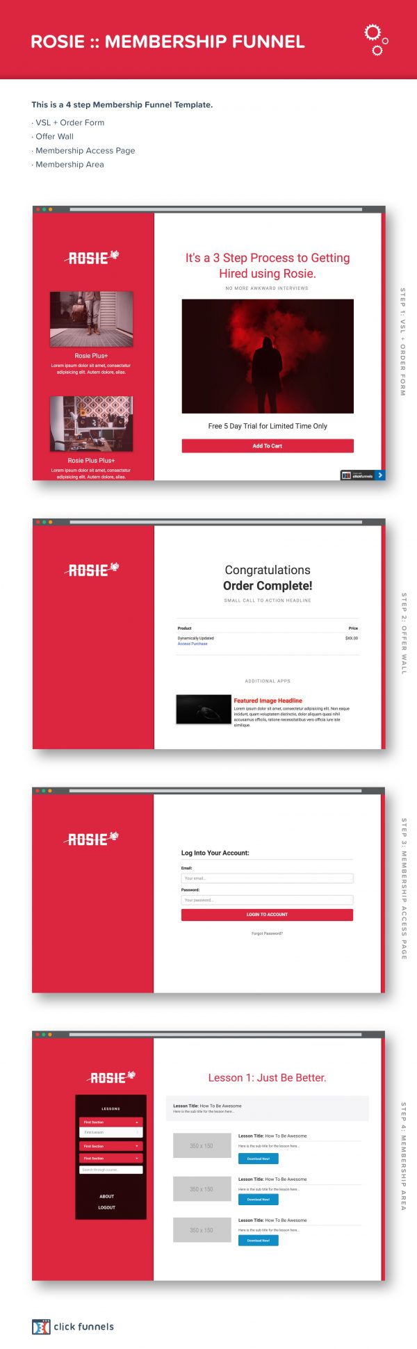 ROSIE - Membership Funnel Template – Emaildrips.com